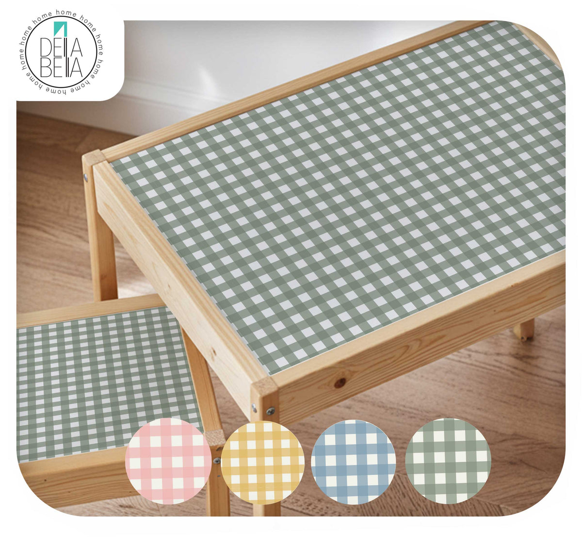 Gingham Table & Chair Stickers (Fits IKEA® LÄTT)