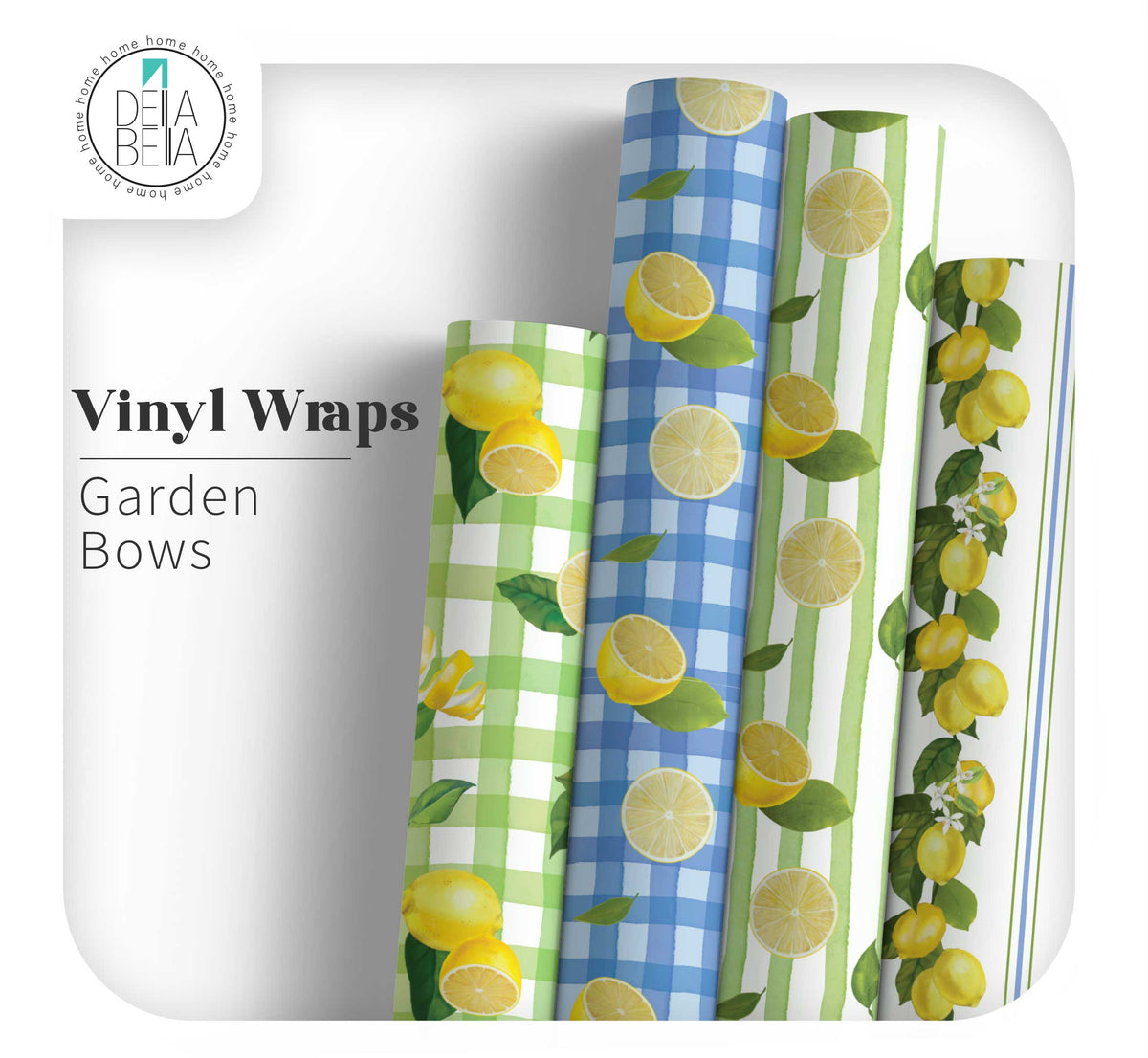 Garden Bows Lemon Vinyl Wrap | Self Adhesive Stickers for Furniture