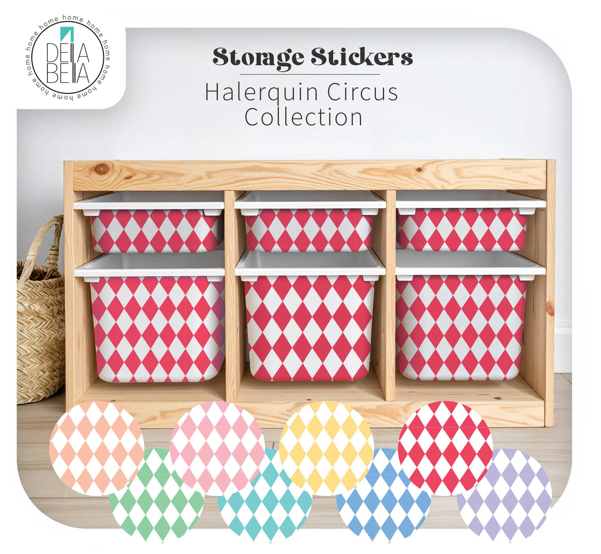 Harlequin Circus Vinyl Decals (Fits IKEA® Trofast) | Nursery Decor