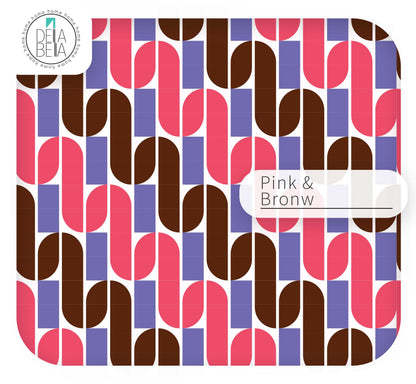 Retro Geometric Vinyl Wrap for Furniture