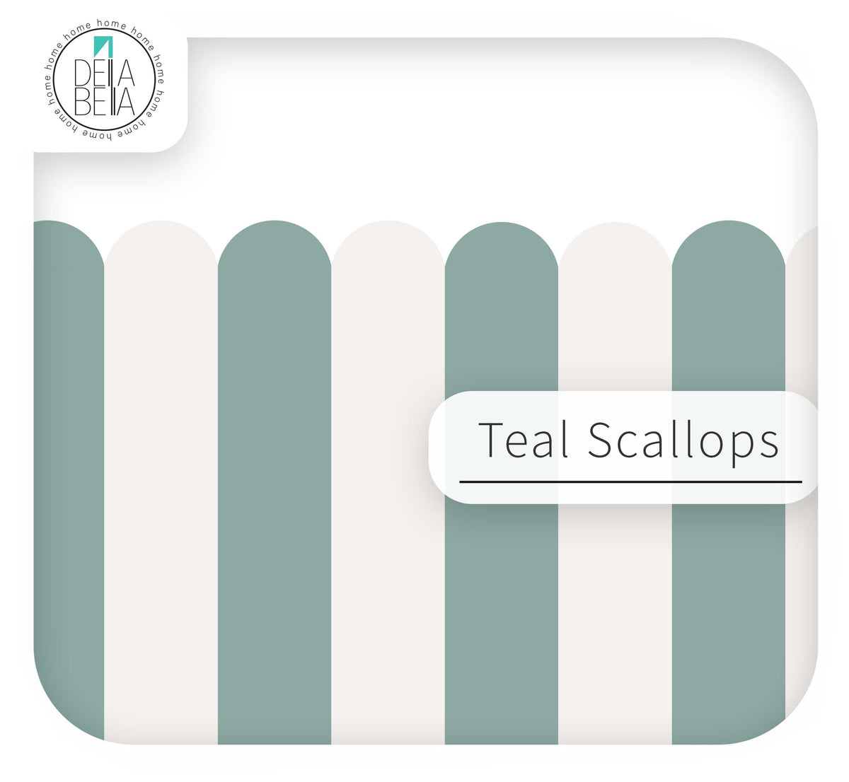 Scallop Edge Storage Box Stickers (Fits IKEA® Trofast) | Nursery Decals - Set of 6 Vinyl Decals for Nursery Storage Bins - Blush, Teal & Camel - IKEA Hack UK