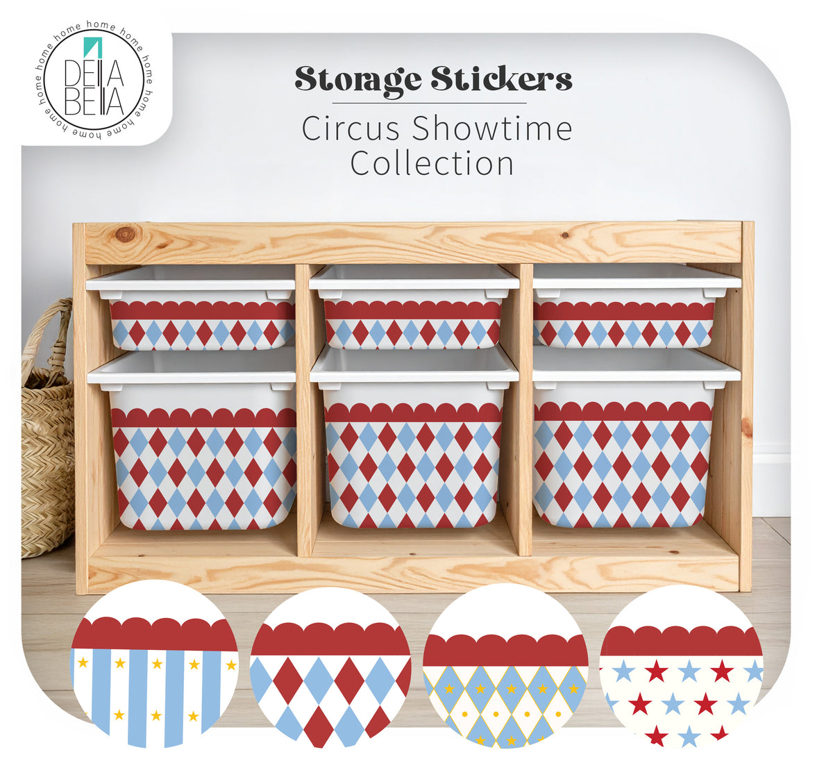 Circus Theme Furniture Wraps (Fits IKEA® Trofast) | Playroom Stickers
