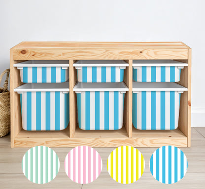Classic Stripe Storage Stickers (Fits IKEA® Trofast) | Playroom Decor