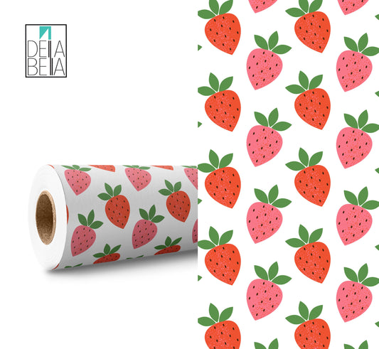 Vinyl Wrap Retro Vintage Self Adhesive Sticky Back Plastic For Furniture Kitchen Fridge Wrap Home Decor Worktop Upcycling Strawberries
