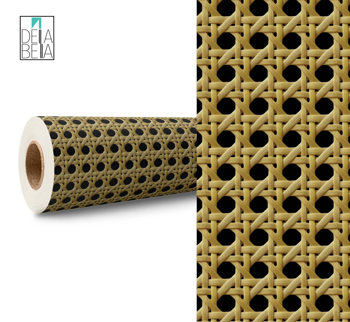 Rattan Vinyl Wrap For Furniture Self Adhesive Film Decal, Home Decor, Walls, Garden furniture, Woven Cane Effect, Upcycling Projects Decor