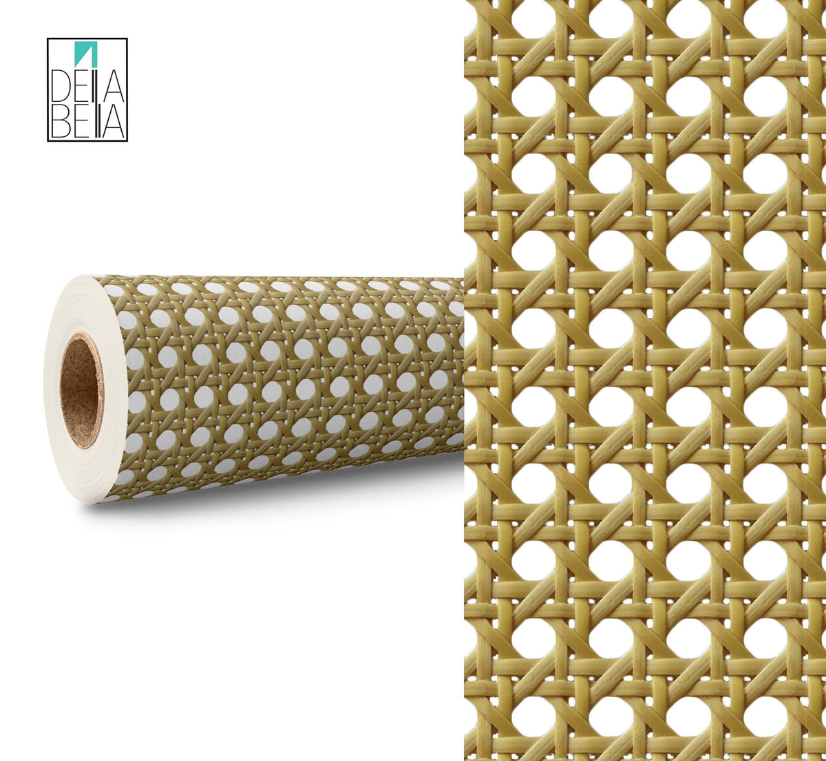 Rattan Vinyl Wrap For Furniture Self Adhesive Film Decal, Home Decor, Walls, Garden furniture, Woven Cane Effect, Upcycling Projects Decor