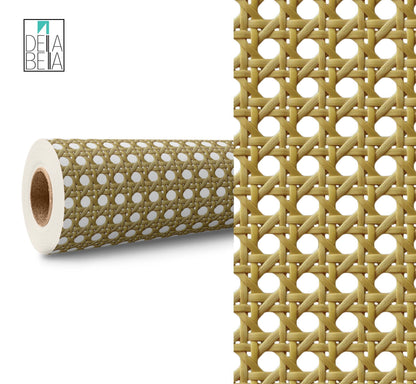 Rattan Vinyl Wrap For Furniture Self Adhesive Film Decal, Home Decor, Walls, Garden furniture, Woven Cane Effect, Upcycling Projects Decor