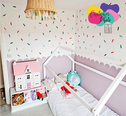 Rainbow Confetti Stick Wall Stickers UK (220pcs)