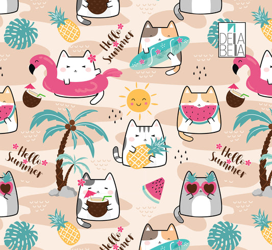Nursery Summer Cat Boy Girls Baby room Vinyl Wrap For FurnitureSelf Adhesive Film Decal Home Decor Walls Laptop Doors & Upcycling Projects