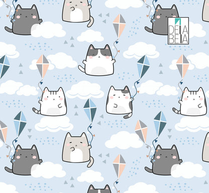 Vinyl Wrapping For Furniture Nursery Kite Cat Boy Girls Baby room Self Adhesive Film Decal Home Decor Walls Laptop Doors  Upcycling Projects