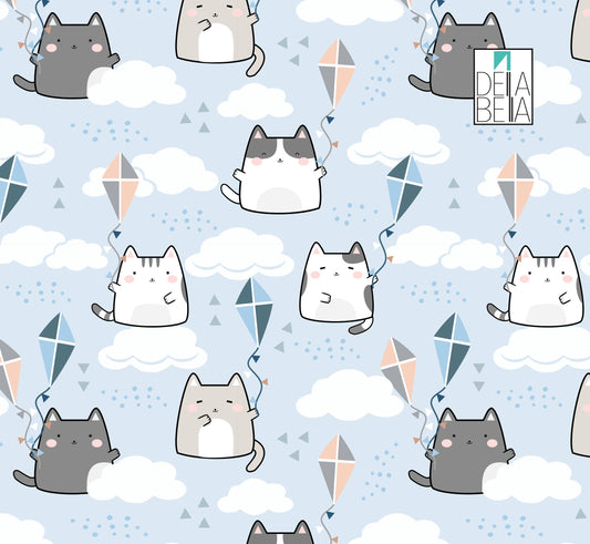 Vinyl Wrapping For Furniture Nursery Kite Cat Boy Girls Baby room Self Adhesive Film Decal Home Decor Walls Laptop Doors  Upcycling Projects