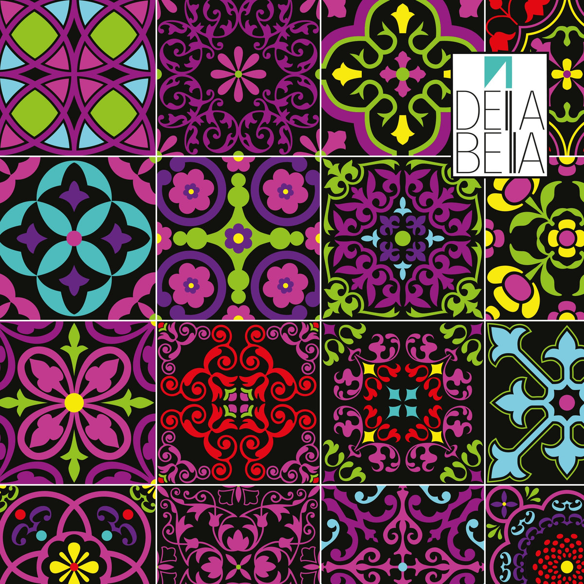 inyl Wrap For Furniture Neon Tiles Collection Modern Art V Self Adhesive Film Decal, Home Decor,  Kitchen Cabinets, Vinyl Wrap, Fridge Wrap