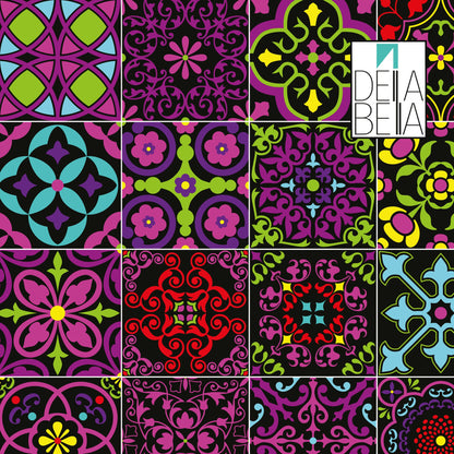 inyl Wrap For Furniture Neon Tiles Collection Modern Art V Self Adhesive Film Decal, Home Decor,  Kitchen Cabinets, Vinyl Wrap, Fridge Wrap