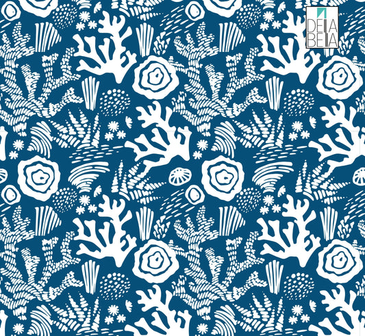 Vinyl Wrapping Coral Sea Maritime Vinyl Wrap Upcycling Projects, Furniture Stickers, Fridge Wrap, Home Decor, Kitchen Cabinets, Worktop