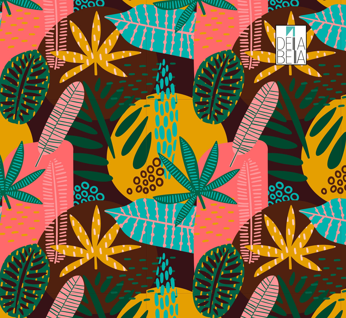 A colorful vinyl wrap featuring a floral pattern with dots on a piece of furniture.
