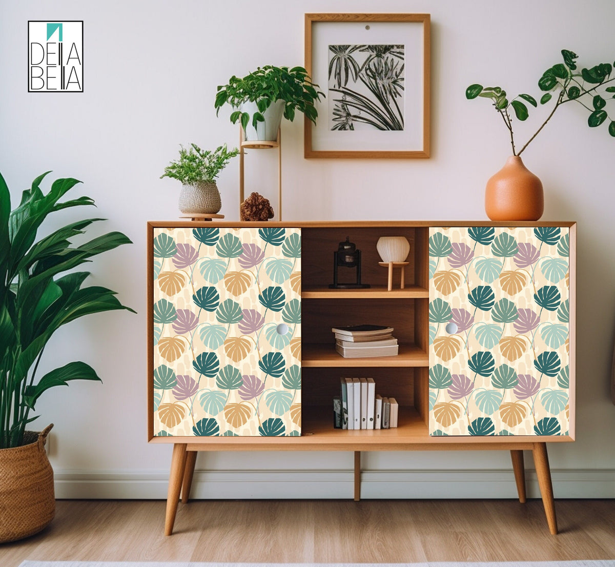 Self-adhesive vinyl with flower patterns for covering surfaces