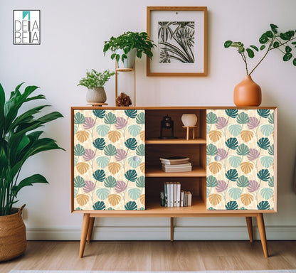 Self-adhesive vinyl with flower patterns for covering surfaces