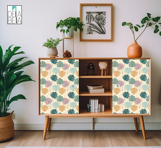 Self-adhesive vinyl with flower patterns for covering surfaces