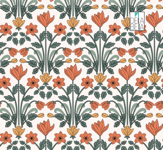 Vintage Floral Boho Vinyl Wrap for Fridges, Furniture & Cabinets