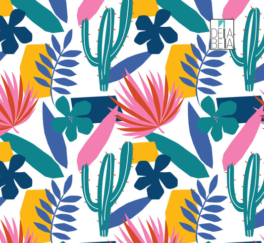 Vinyl Wrap, Fridge Wrap, Cactus, Tropical, Geometric, Kitchen Cabinets, Abstract, Morden, Wrapping for Furniture, Home Decor, Upcycling