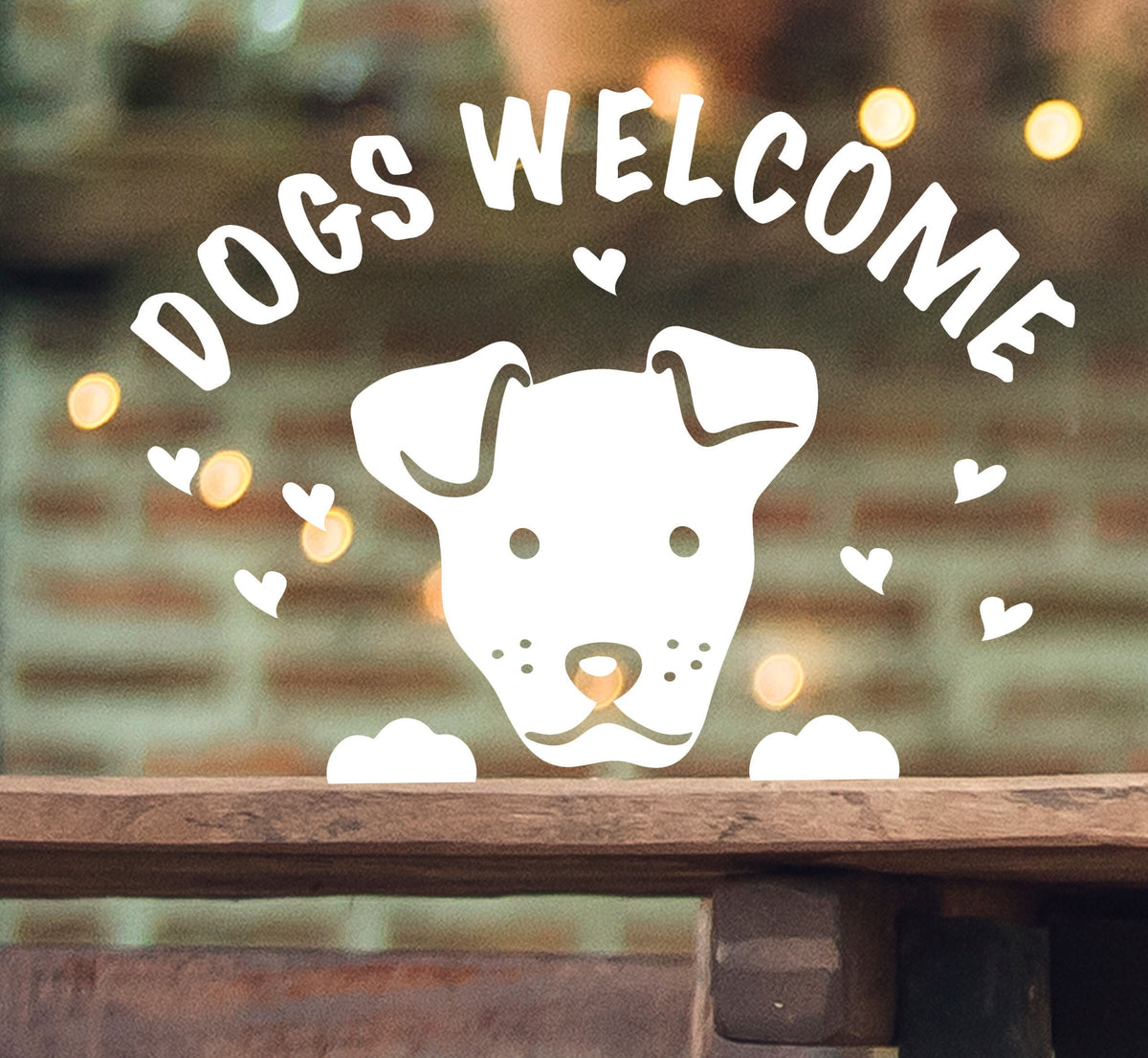 Dogs Welcome Stickers Signs for windows coffee shops