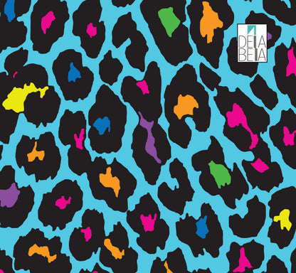 Leopard Print Bright Colours Vinyl Wrapping Animal Print Colours Wrap For Furniture