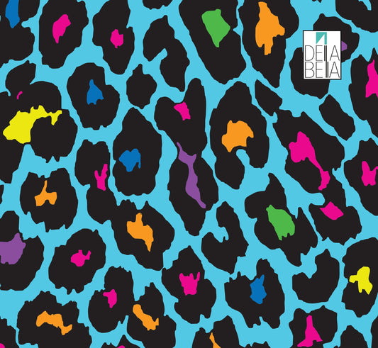 Leopard Print Bright Colours Vinyl Wrapping Animal Print Colours Wrap For Furniture