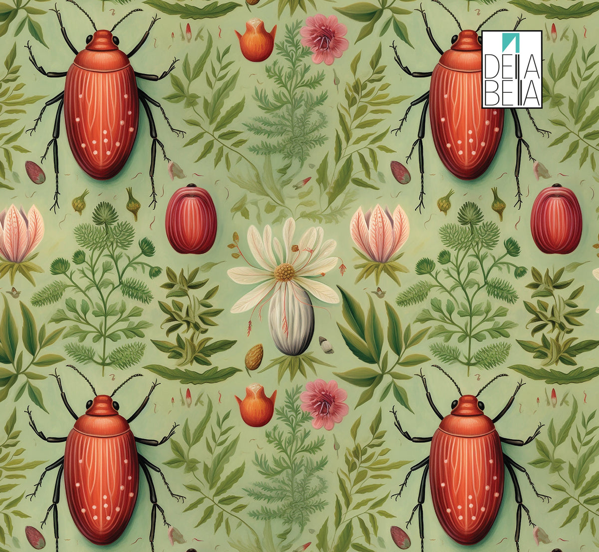 Botanical Maximalist Decor Vinyl for Furniture Beetle Kitchens Backsplash Cabinets Cupboard Cupboard Wraps Self Adhesive Sticky Back Peel Vinyl Wrap for Furniture, Kitchen Cabinets & Home Upcycling