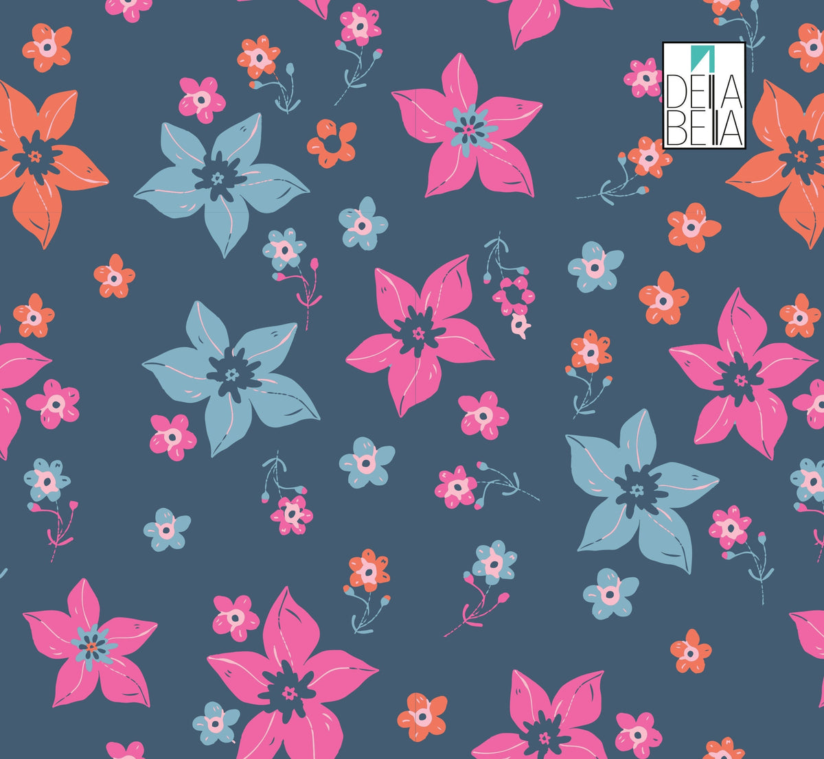 A vinyl wrap with a bohemian floral pattern in retro colors applied to a flat surface.