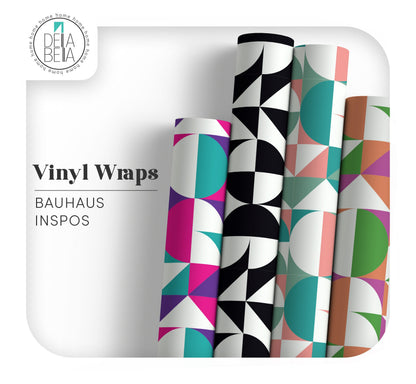 Bauhaus Peel and Stick Geometric Vinyl Wrap for Furniture, Fridge, Tables, Tile Stickers, Kitchen Cabinets , Self Adhesive, Stair Stickers