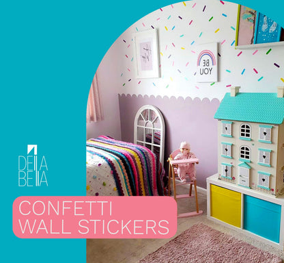 Rainbow Confetti Stick Wall Stickers UK (220pcs)