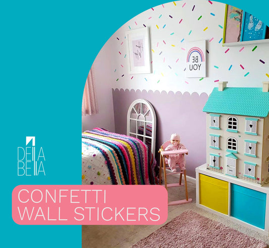 Rainbow Confetti Stick Wall Stickers UK (220pcs)