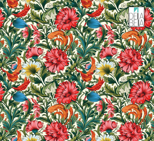 Floral vinyl for furniture - self-adhesive roll