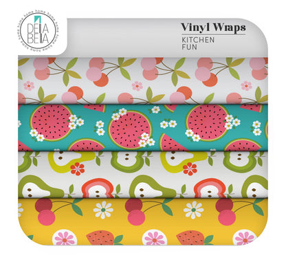 Retro Vinyl Wrapping for Kitchen Fruits Designs