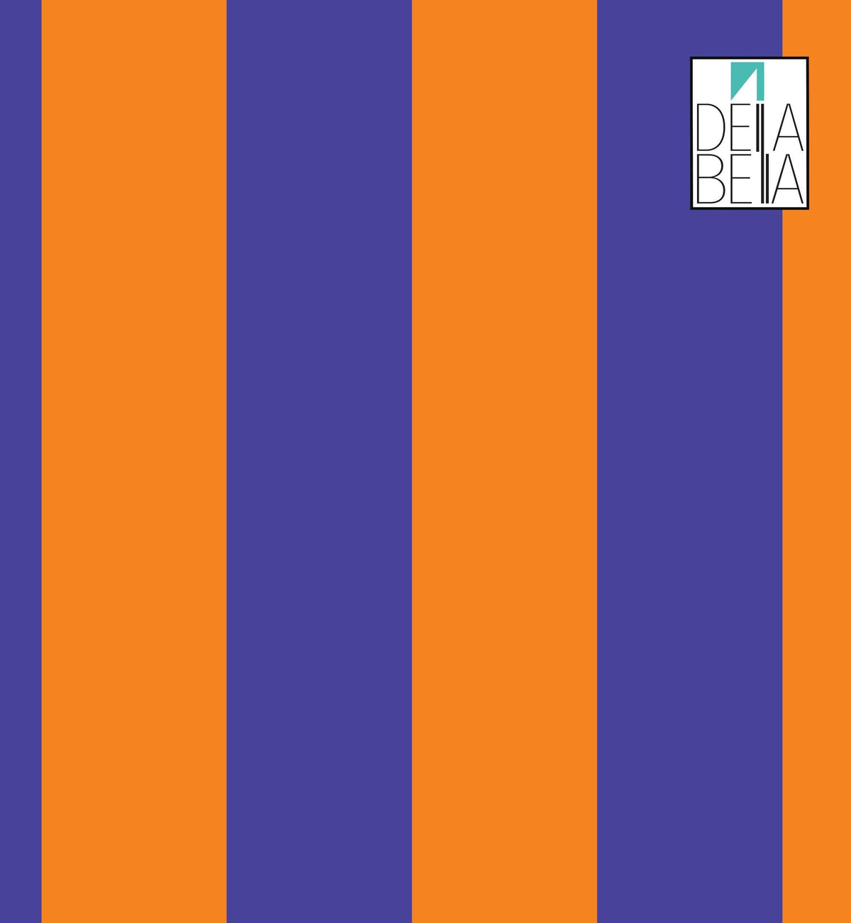 Orange Blue Stripe Vinyl Wrap Vintage Peel & Stick Self Adhesive Film