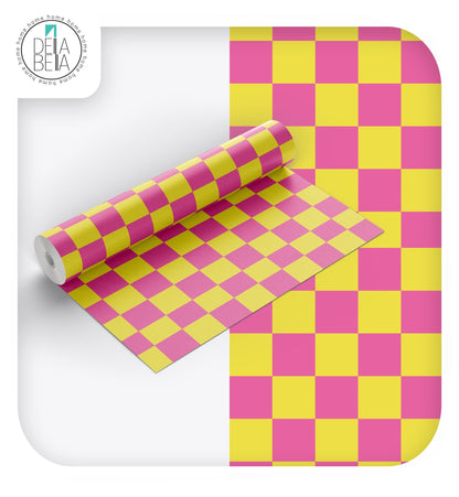 Burgundy Chequered Sticky Back Plastic | Vinyl Wrap for Kitchen Cupboards