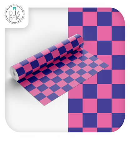 DIY Furniture Upcycling Vinyl | Aqua Checkered Wrap Vinyl Wrap for Furniture, Kitchen Cabinets & Home Upcycling