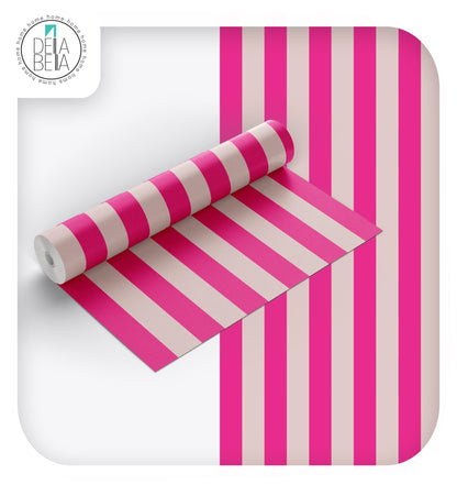 Retro Stripe Peel and Stick Burgundy Vinyl Wrapping for Home Decor
