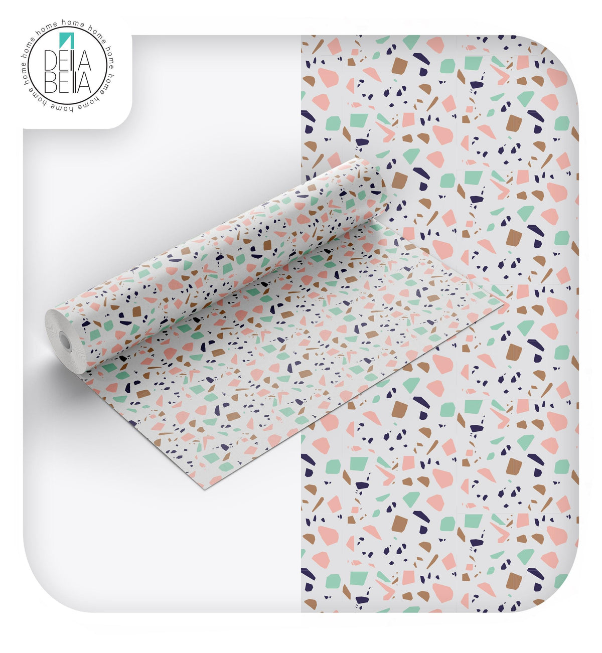 Peel & Stick Terrazzo Vinyl Wrap for Boho Cabinet & Furniture Decor
