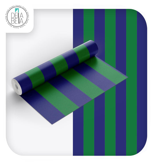 Navy Green Stripe Vinyl Wrap Self Adhesive