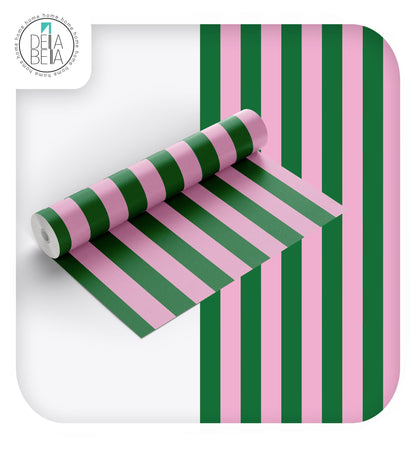 Retro Stripe Peel and Stick Burgundy Vinyl Wrapping for Home Decor