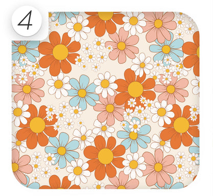 Retro Floral Vinyl Wrap for Furniture & Kitchen Cabinets | Maximalist Vintage Sticky Back Plastic