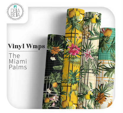 Miami Palms Tropical Vinyl Wrap UK | Pineapple Sticky Back Plastic for Kitchen Cabinets