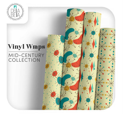 Retro Mid Century Furniture Vinyl Wrap | Atomic Sticky Back Plastic UK