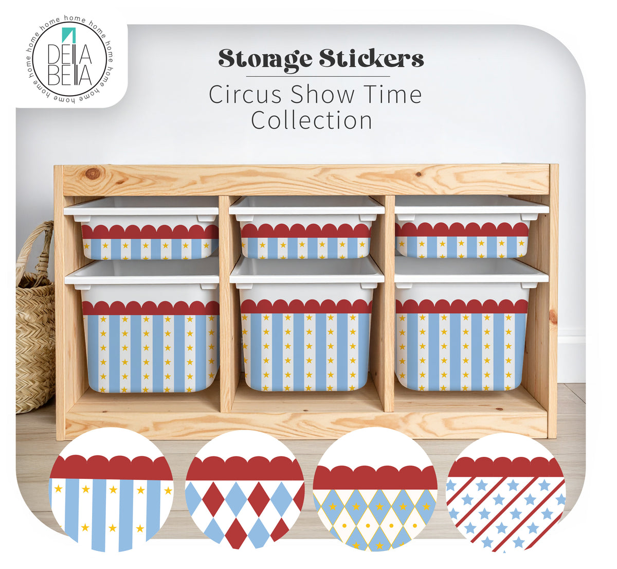 Circus Theme Furniture Wraps (Fits IKEA® Trofast) | Playroom Stickers