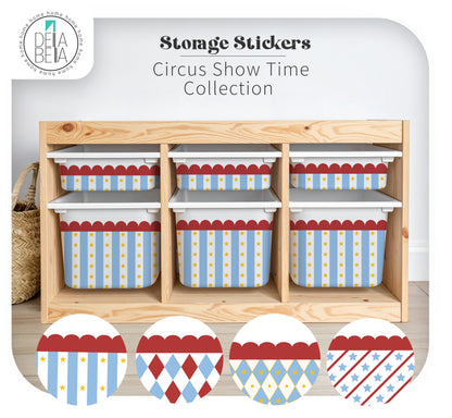 Circus Theme Furniture Wraps (Fits IKEA® Trofast) | Playroom Stickers