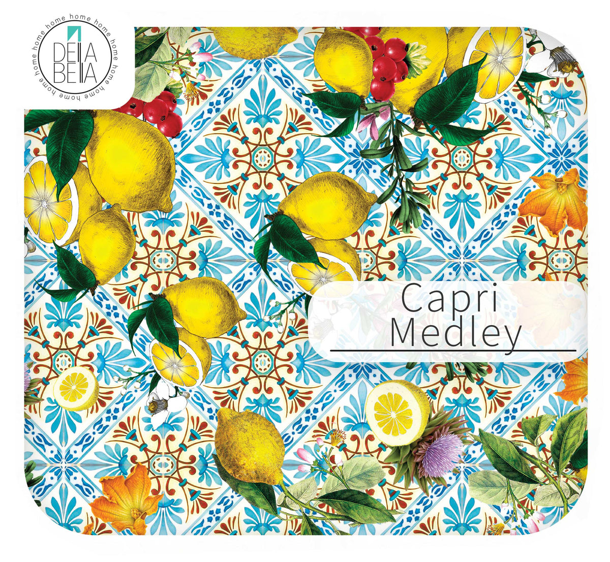 Mediterranean Lemon Vinyl Wrap | Sticky Back Plastic for Furniture