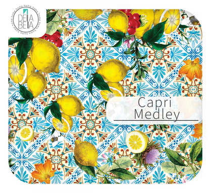 Mediterranean Lemon Vinyl Wrap | Sticky Back Plastic for Furniture