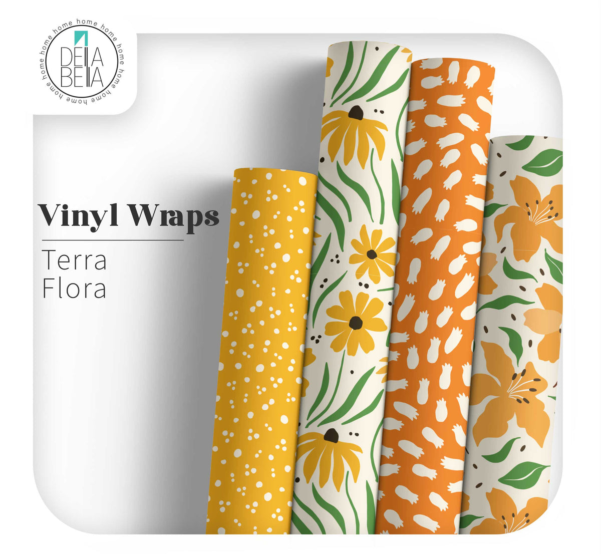 Self-adhesive vinyl with flower patterns for covering surfaces