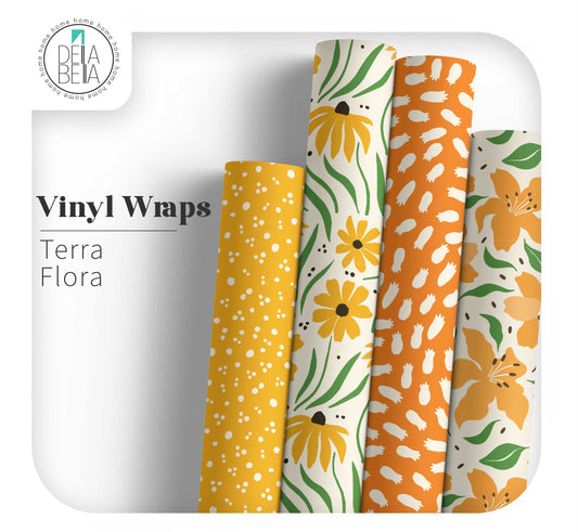 Self-adhesive vinyl with flower patterns for covering surfaces